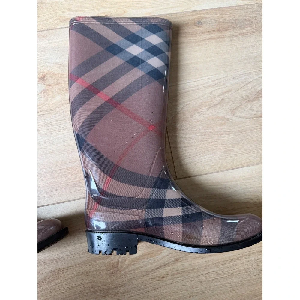 Burberry Rain Boots Womens Brown House Check Tall